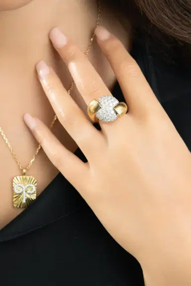 DAVID WEBB Diamond Bomboloni Ring | Thumbnail 3