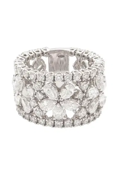 Zydo Diamond Wide Flower Ring | Thumbnail 1
