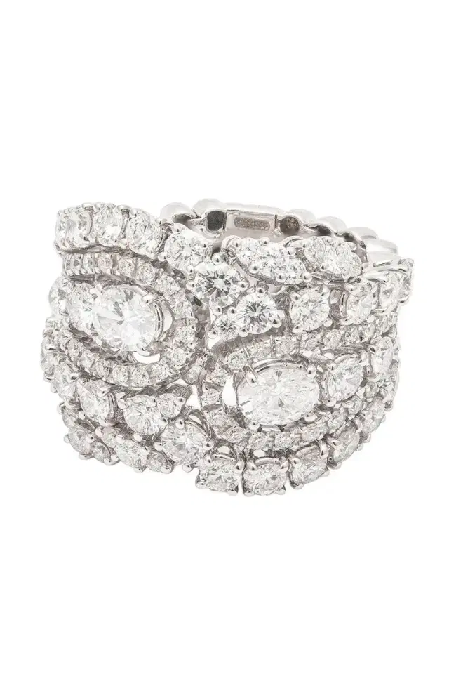 Diamond Wide Patterned Ring
