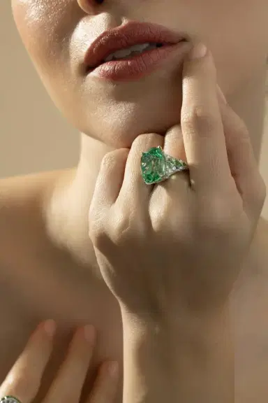 CICADA Glossular Garnet Art Deco Ring | Thumbnail 3