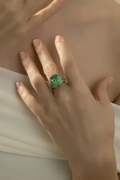 CICADA Glossular Garnet Art Deco Ring | Thumbnail 4