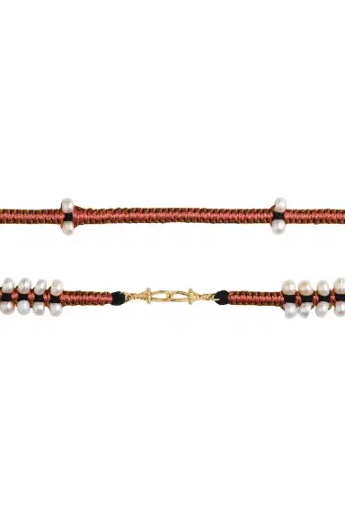 Marie Lichtenberg Pearl Pink Brown Ica Mauli Cord Necklace | Thumbnail 5 Marie Lichtenberg Pearl Pink Brown Ica Mauli Cord Necklace | Thumbnail 5