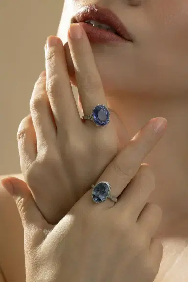 CICADA Sapphire Art Deco Ring | Thumbnail 3