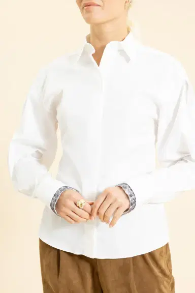 Brunello Cucinelli Stretch Sequin Trim Blouse | Thumbnail 2