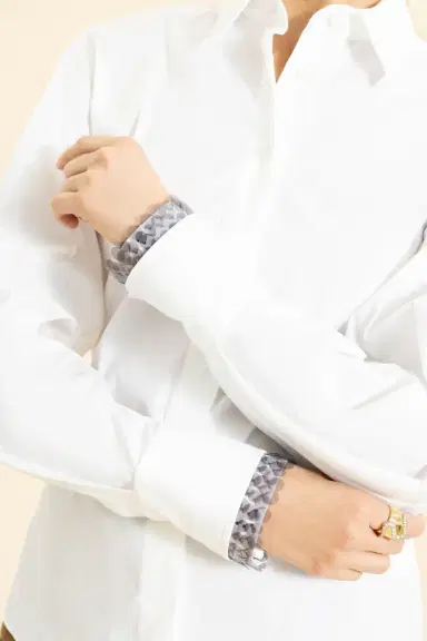 Brunello Cucinelli Stretch Sequin Trim Blouse | Thumbnail 3