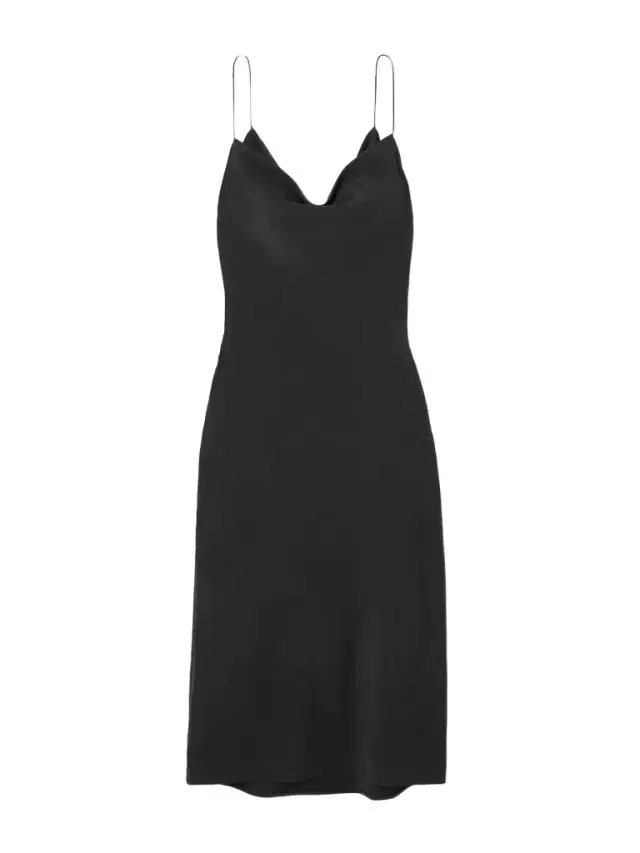 Lynn Draped Wool Crepe De Chine Midi Dress