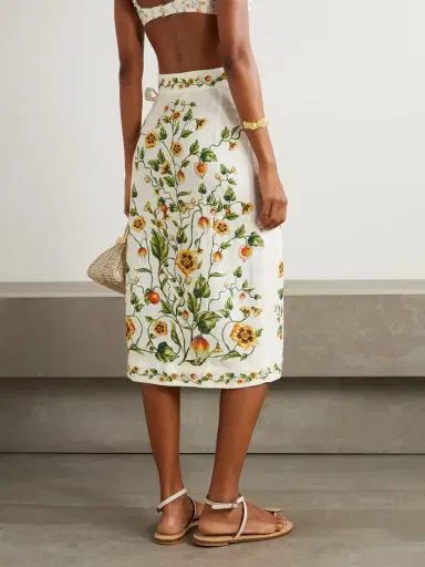 Agua by Agua Bendita Luna Floral-print Linen Midi Wrap Pareo | Thumbnail 3 Agua by Agua Bendita Luna Floral-print Linen Midi Wrap Pareo | Thumbnail 3