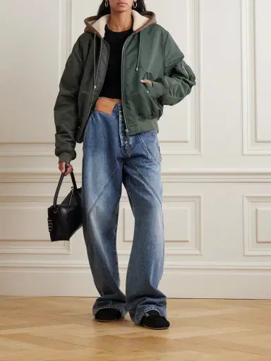 JW Anderson Hooded Padded Shell And Shearling Bomber Jacket | Thumbnail 2 JW Anderson Hooded Padded Shell And Shearling Bomber Jacket | Thumbnail 2