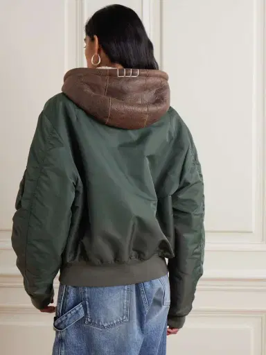 JW Anderson Hooded Padded Shell And Shearling Bomber Jacket | Thumbnail 4 JW Anderson Hooded Padded Shell And Shearling Bomber Jacket | Thumbnail 4