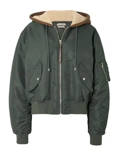 JW Anderson Hooded Padded Shell And Shearling Bomber Jacket | Thumbnail 1 JW Anderson Hooded Padded Shell And Shearling Bomber Jacket | Thumbnail 1