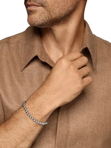 David Yurman Men's Spiritual Beads Metal Bead Bracelet in Sterling Silver, 6MM - Silver | Thumbnail 2 David Yurman Men's Spiritual Beads Metal Bead Bracelet in Sterling Silver, 6MM - Silver | Thumbnail 2