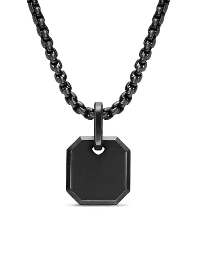 David Yurman Men's Octagonal Amulet in Black Titanium, 15MM - Black | Thumbnail 1 David Yurman Men's Octagonal Amulet in Black Titanium, 15MM - Black | Thumbnail 1