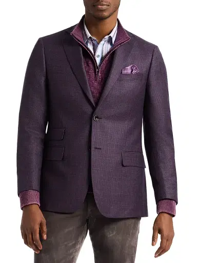 Robert Graham Men's Woodson Wool-Blend Sportcoat - Berry - Size 50 | Thumbnail 1