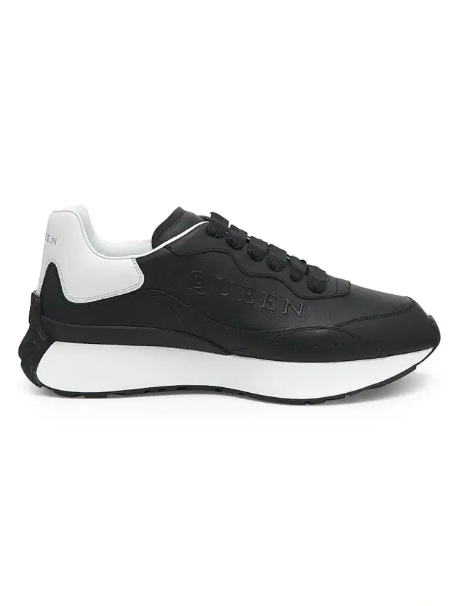McQueen Men's Sprint Runner Leather Low-Top Sneakers - Black White