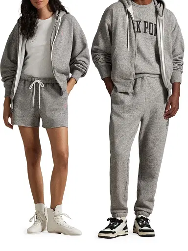 Polo Ralph Lauren Women's Pink Pony Fleece Full-Zip Hoodie - Heather | Thumbnail 6