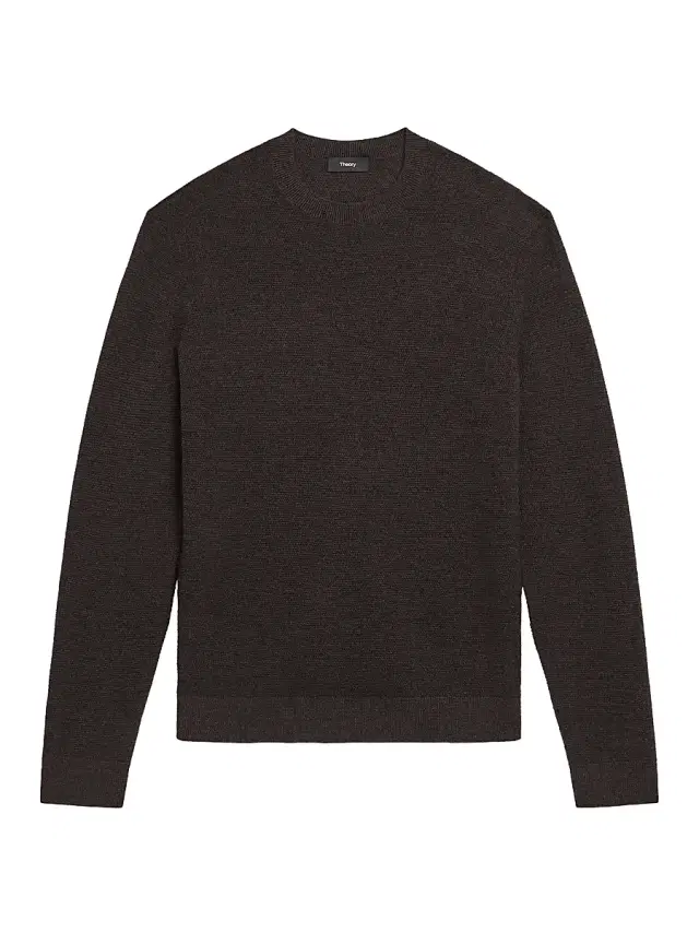 Theory Men's Cashmere Crewneck Sweater - Brownwood Melange