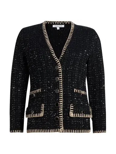 Veronica Beard Women's Ceriani Sequined Metallic Knit Jacket - Black | Thumbnail 1 Veronica Beard Women's Ceriani Sequined Metallic Knit Jacket - Black | Thumbnail 1