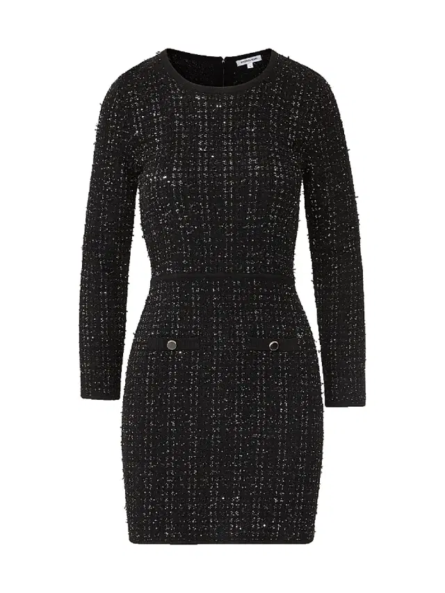 Veronica Beard Women's Channing Sequin-Embellished Knit Minidress - Black