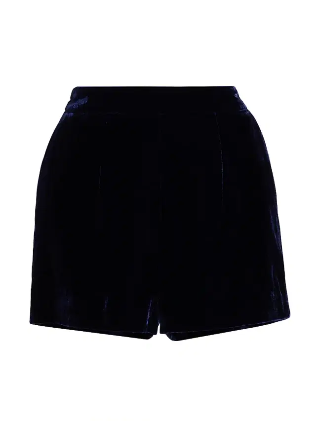 L'AGENCE Women's Ashton Velvet Shorts - Midnight