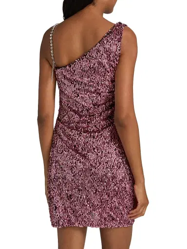 AREA Women's Crystal-Strap Sequin Minidress | Thumbnail 5