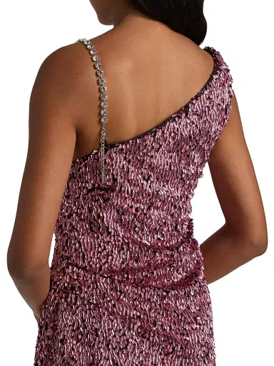 AREA Women's Crystal-Strap Sequin Minidress | Thumbnail 6