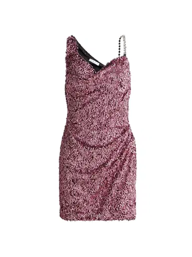 AREA Women's Crystal-Strap Sequin Minidress | Thumbnail 1