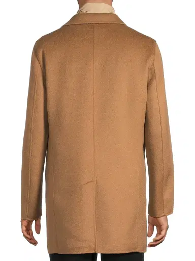 Paltò Men's Alfredo Wool Layered Car Coat - Camel Dark Brown - Size 46 | Thumbnail 5 Paltò Men's Alfredo Wool Layered Car Coat - Camel Dark Brown - Size 46 | Thumbnail 5