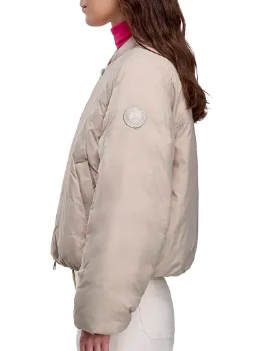Canada Goose Women's Elba Puffer Bomber Jacket - Limestone Calcaire - Size XL | Thumbnail 4 Canada Goose Women's Elba Puffer Bomber Jacket - Limestone Calcaire - Size XL | Thumbnail 4
