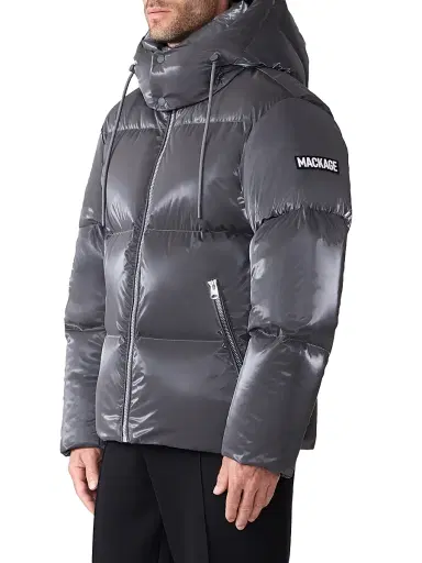 Mackage Men's Kent-GLO Hooded Puffer Jacket - Carbon - Size 46 | Thumbnail 3