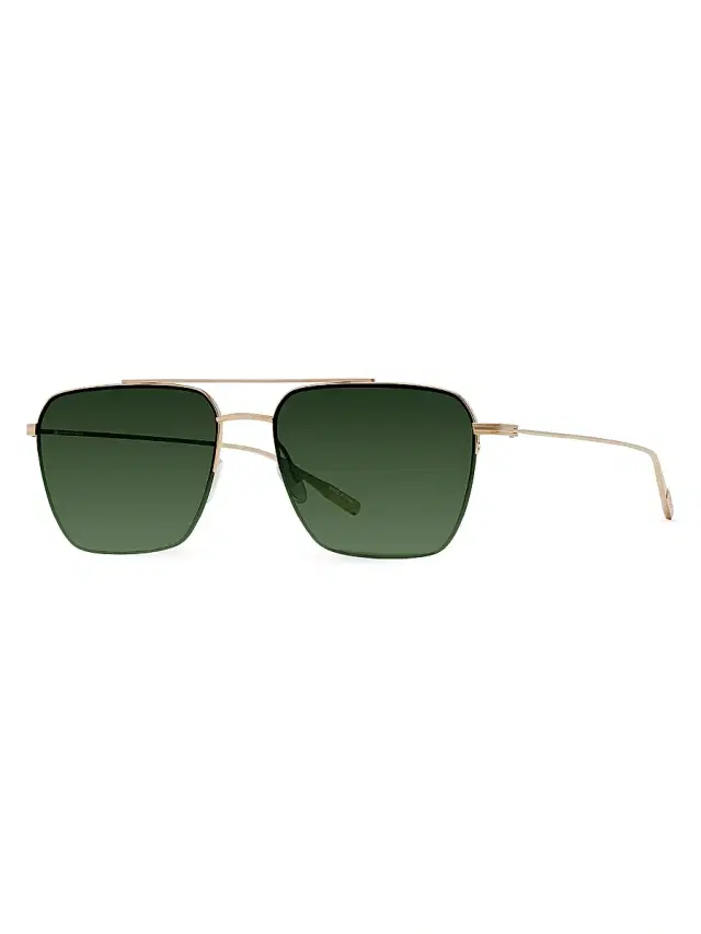Barton Perreira Men's Armstrong 55MM Aviator Sunglasses - Gold Green
