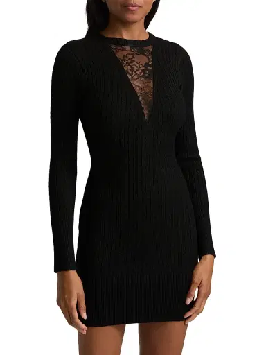 Fleur du Mal Women's Quinn Lace-Inset Minidress | Thumbnail 3 Fleur du Mal Women's Quinn Lace-Inset Minidress | Thumbnail 3