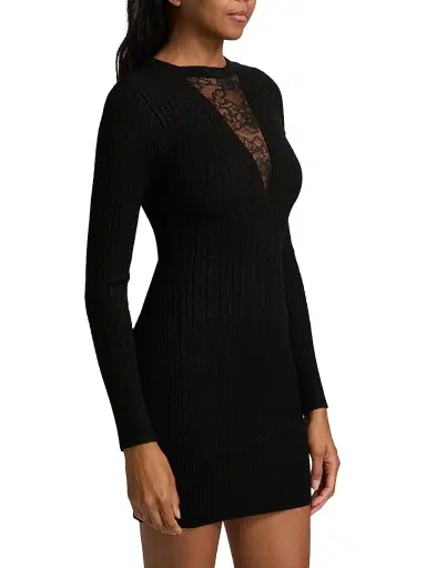 Fleur du Mal Women's Quinn Lace-Inset Minidress | Thumbnail 4 Fleur du Mal Women's Quinn Lace-Inset Minidress | Thumbnail 4
