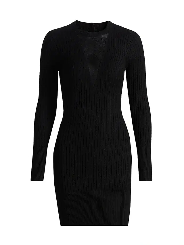 Fleur du Mal Women's Quinn Lace-Inset Minidress - Black