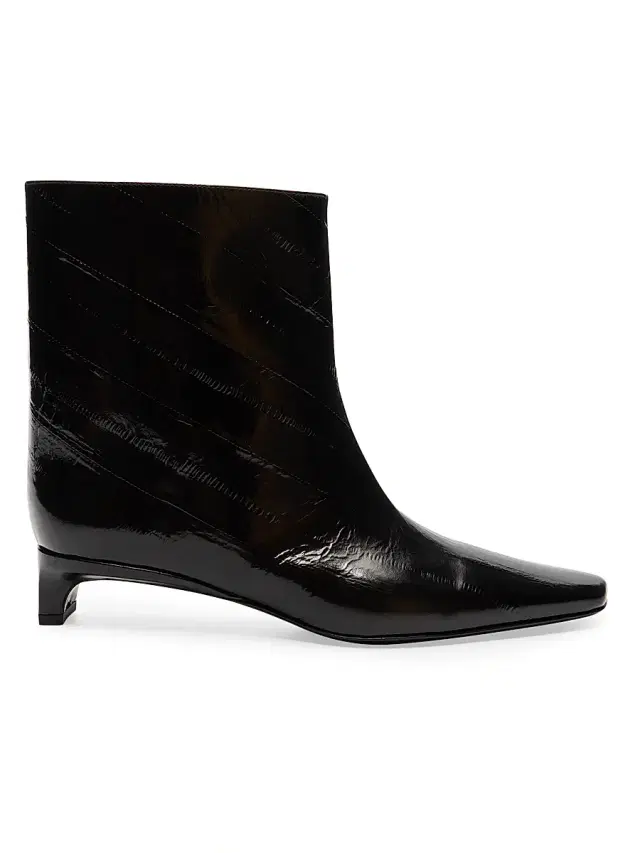 Loulou de Saison Women's Iman 3MM Eel-Effect Leather Ankle Boots - Black