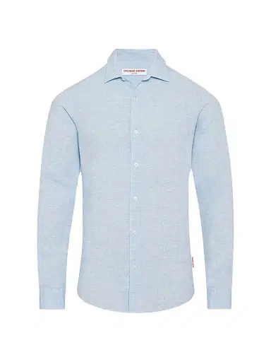 Orlebar Brown Men's Giles Linen Button-Front Sport Shirt | Thumbnail 1 Orlebar Brown Men's Giles Linen Button-Front Sport Shirt | Thumbnail 1