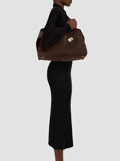 FERRAGAMO Women's Hug Suede Shoulder Bag - Brown | Thumbnail 3