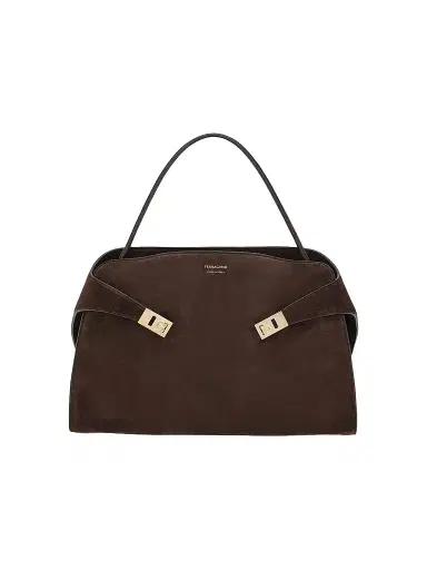 FERRAGAMO Women's Hug Suede Shoulder Bag - Brown | Thumbnail 1 FERRAGAMO Women's Hug Suede Shoulder Bag - Brown | Thumbnail 1