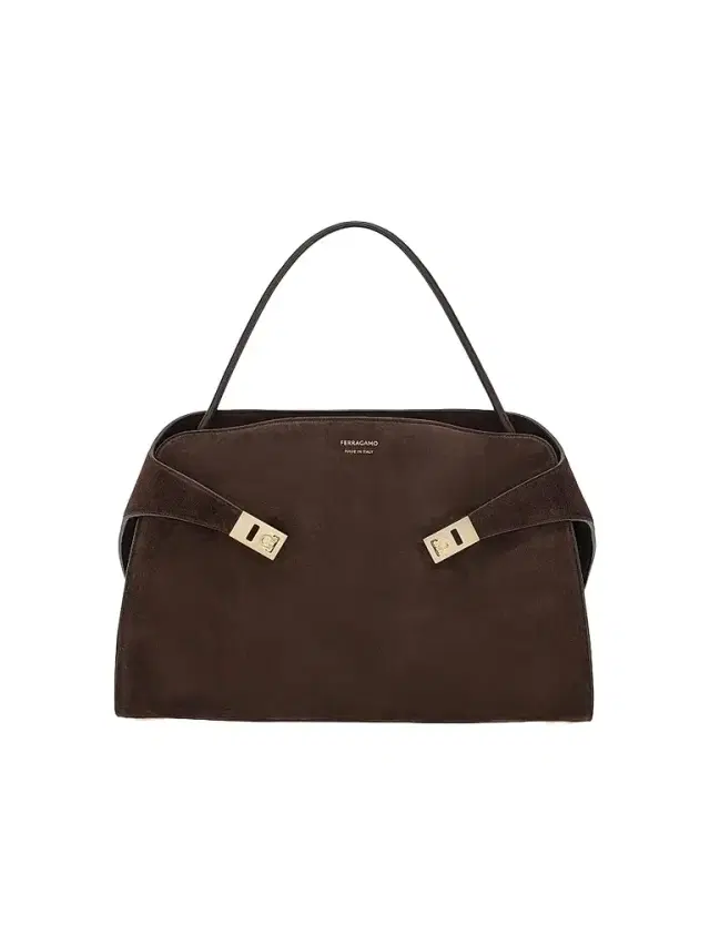 FERRAGAMO Women's Hug Suede Shoulder Bag - Brown