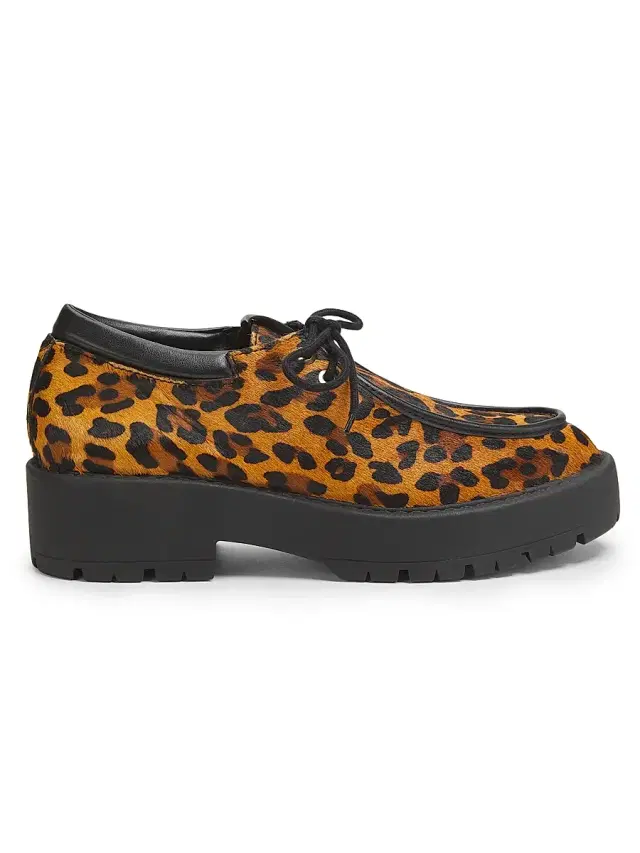 Schutz Women's Cia 50MM Leopard-Printed Calf Hair Platform Shoes - Natural Black