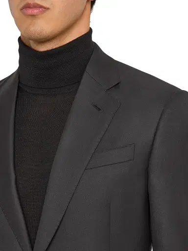 Giorgio Armani Men's Basic Wool Single-Breasted Suit - Black - Size 50 | Thumbnail 6