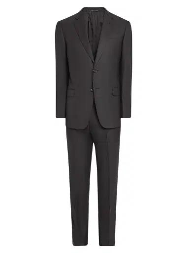 Giorgio Armani Men's Basic Wool Single-Breasted Suit - Black - Size 50 | Thumbnail 1