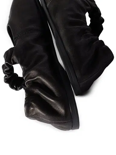 Miu Miu Women's Ruches Nappa Leather Ballerinas - Black - Size 10.5 | Thumbnail 3