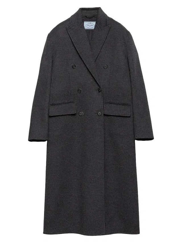 Women's Double-Breasted Double Cashwool Coat - Grey