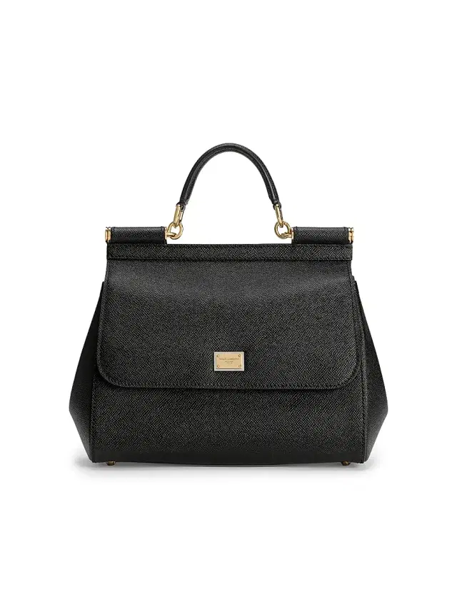 Women's  Sicily Leather Top Handle Bag - Black