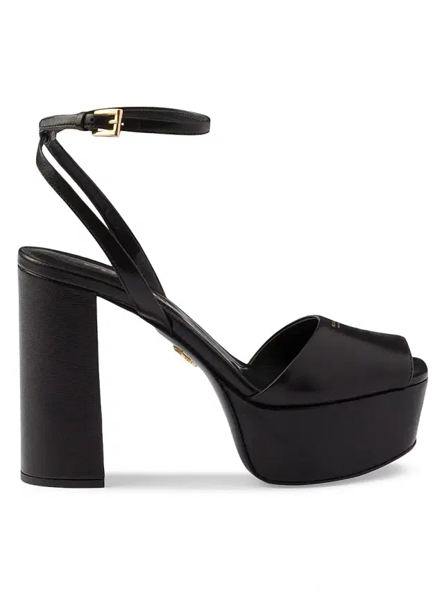 Prada Women's Nappa Leather Platform Sandals - Black