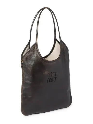 Miu Miu Women's Ivy Leather Shoulder Bag - Brown | Thumbnail 2