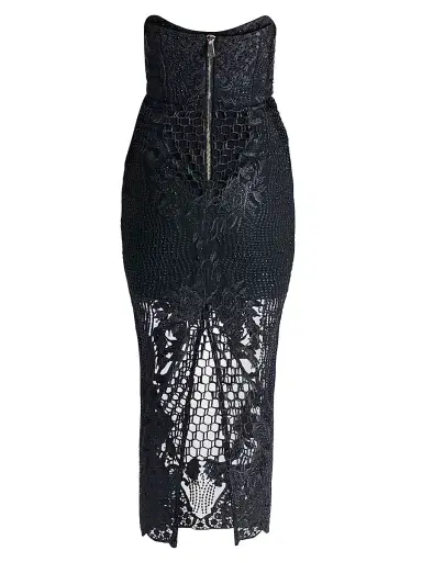 Zhivago Women's Imprint Lace Strapless Midi-Dress - Black | Thumbnail 2 Zhivago Women's Imprint Lace Strapless Midi-Dress - Black | Thumbnail 2