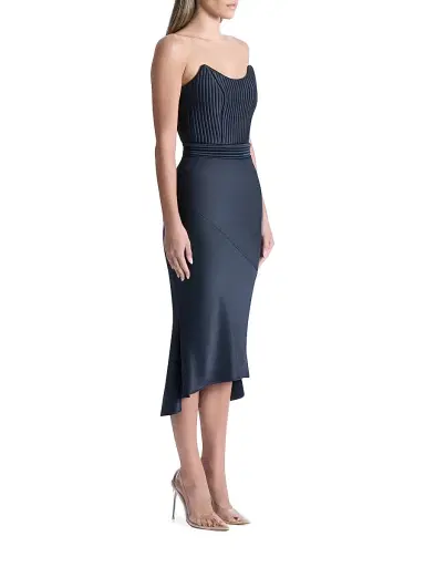 Zhivago Women's Germaine Stretch-Satin Midi-Dress - Black | Thumbnail 3