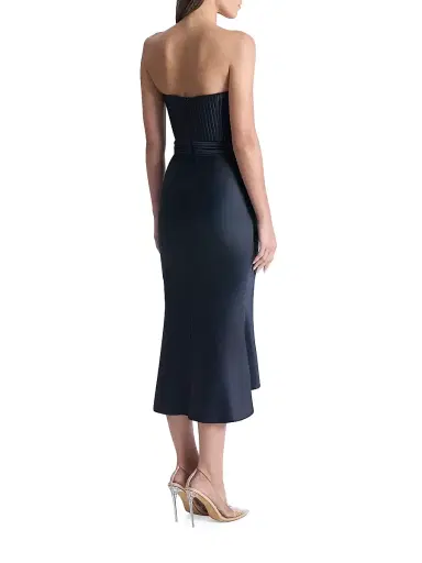 Zhivago Women's Germaine Stretch-Satin Midi-Dress - Black | Thumbnail 4