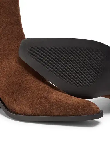 A Emery Women's Leo Suede Ankle Boots - Cognac Suede - Size 11 | Thumbnail 6